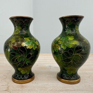 Two antique Asian Cloisonné vases, like new.